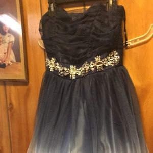 Navy blue and light blue homecoming dress